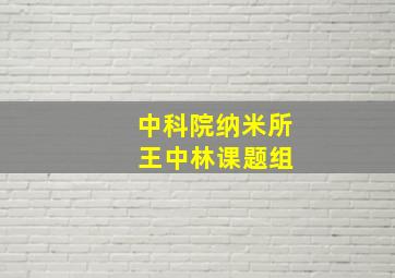 中科院纳米所 王中林课题组